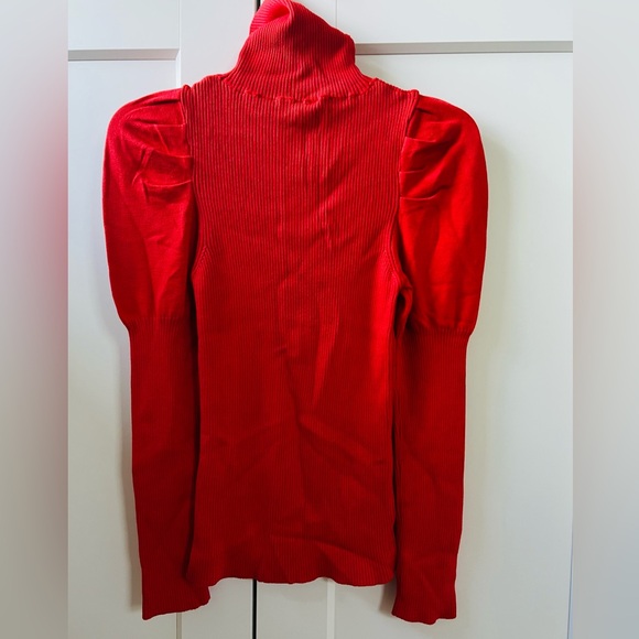 Anthropologie Sweaters - NEW Anthropologie Turtleneck Cecilia Puff-Sleeved Sweater Size S Red